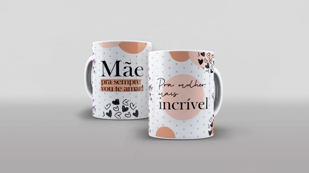 ARTE MÃE PARA SEMPRE VOU TE AMAR ESTAMPA PARA CANECA-1951