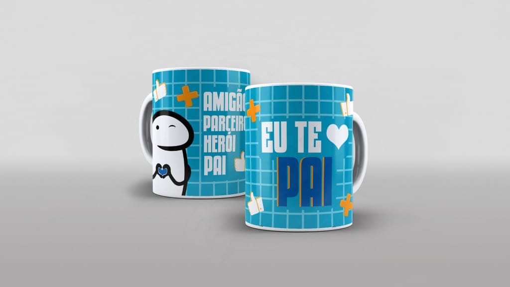 ARTE PARA CANECAS FLORK - AMIGO - DIA DOS PAIS-1986