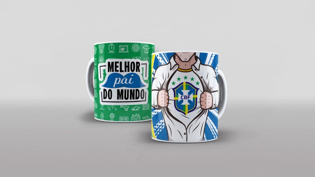 ARTE PARA CANECAS - MELHOR PAI DO MUNDO - SELEÇÃO DO BRASIL BRAZIL-1989