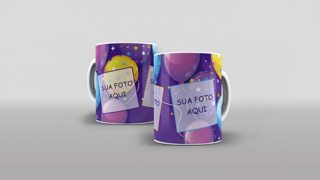 ARTE PARA CANECAS - DIA DAS  CRIANÇAS - BALÕES COM FOTO-2053