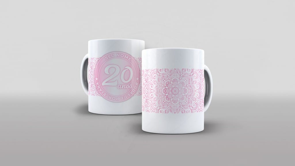 ARTE PARA CANECAS - BODAS DE PORCELANA ROSA 02-2276