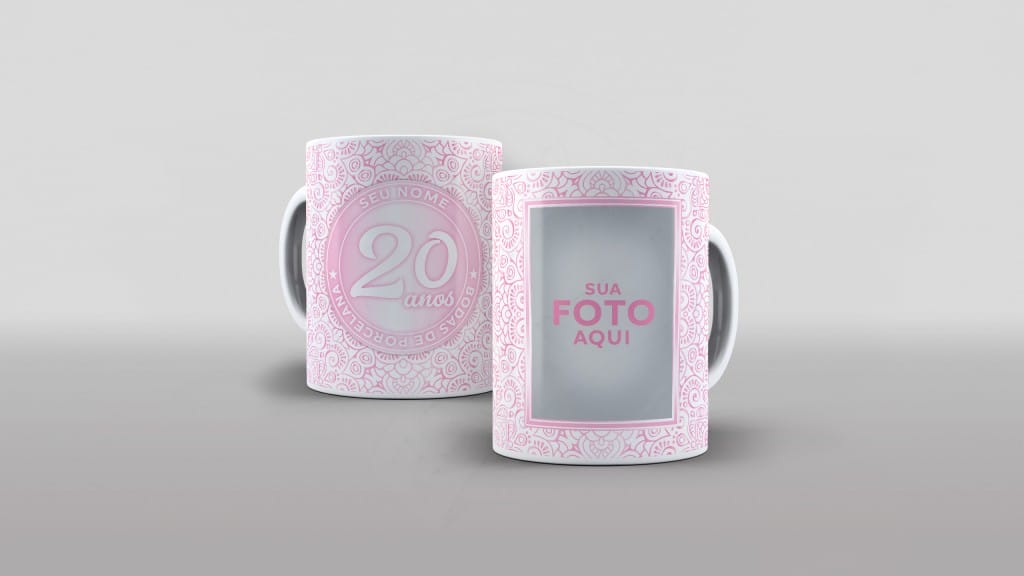 ARTE PARA CANECAS - BODAS DE PORCELANA ROSA 03-2277