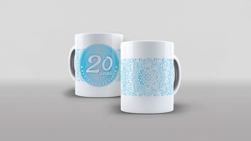 ARTE PARA CANECAS - BODAS DE PORCELANA AZUL 03-2282