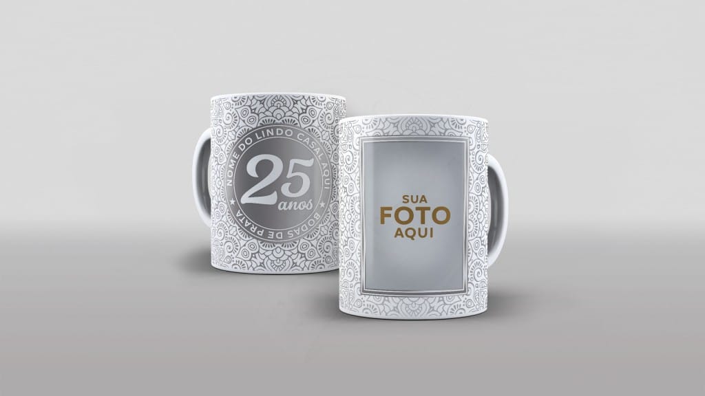 ARTE PARA CANECAS - BODAS DE PRATA 01-2287