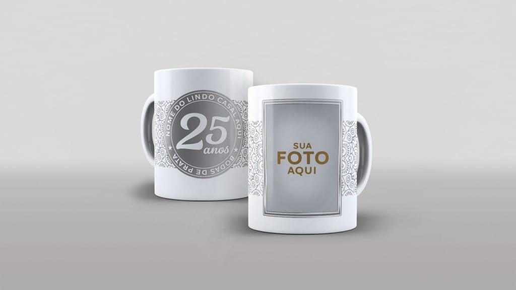 ARTE PARA CANECAS - BODAS DE PRATA 02-2288