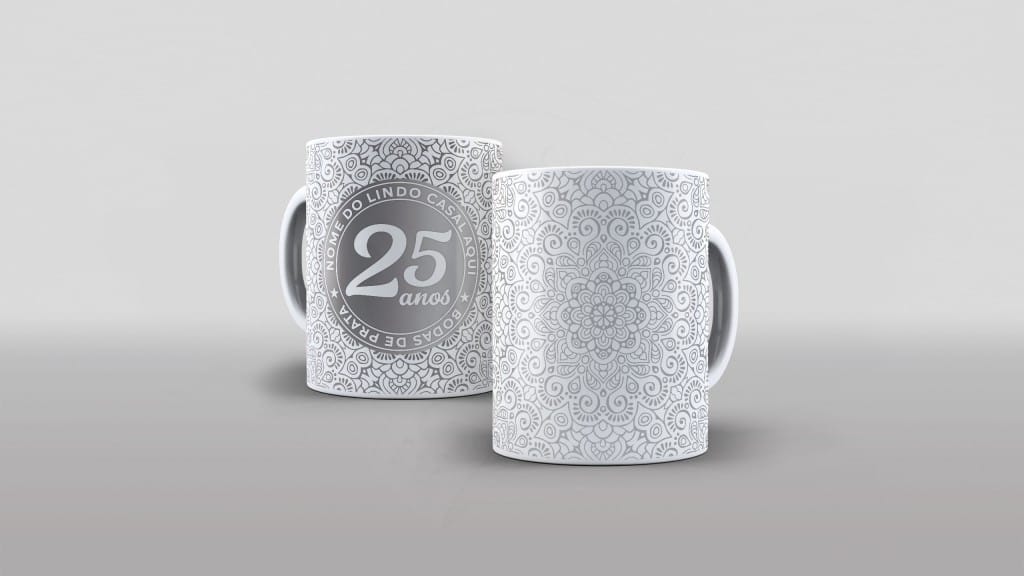 ARTE PARA CANECAS - BODAS DE PRATA 04-2290