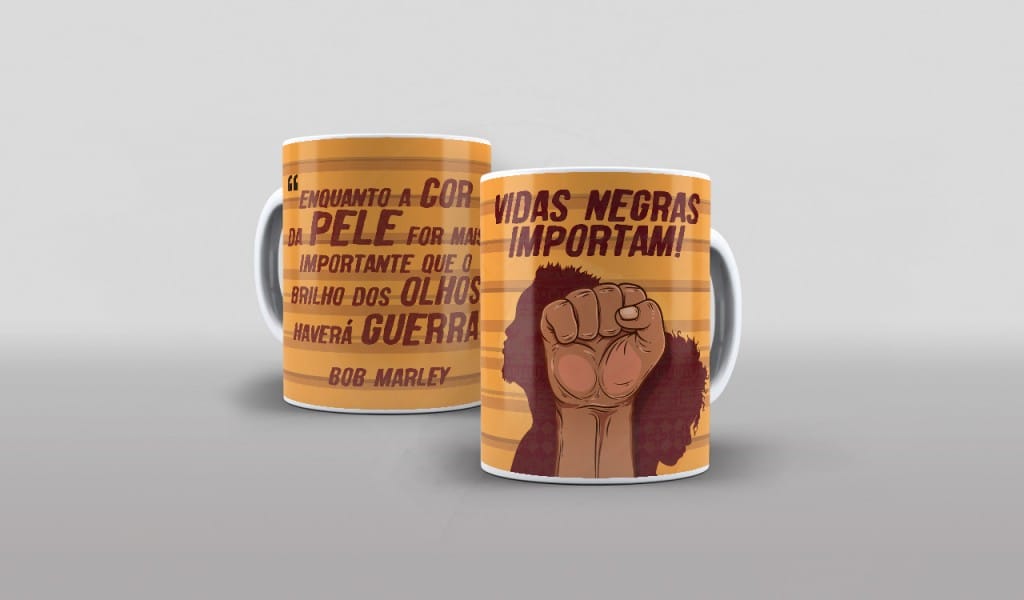 ARTE PARA CANECAS - VIDAS NEGRAS IMPORTAM-2301