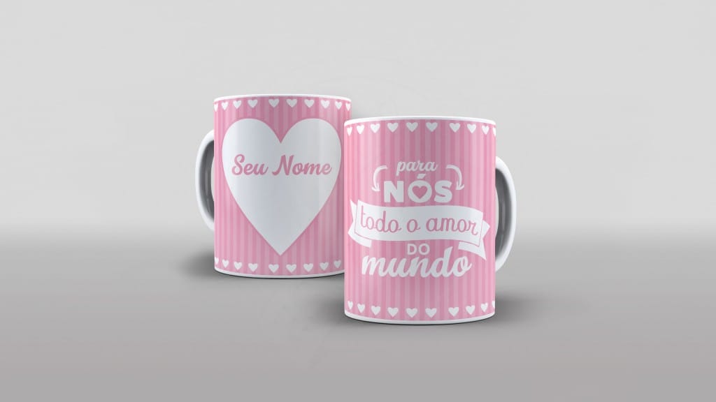 ARTE PARA CANECAS - PARA NÓS TODO O AMOR DO MUNDO ROSA 01-2366