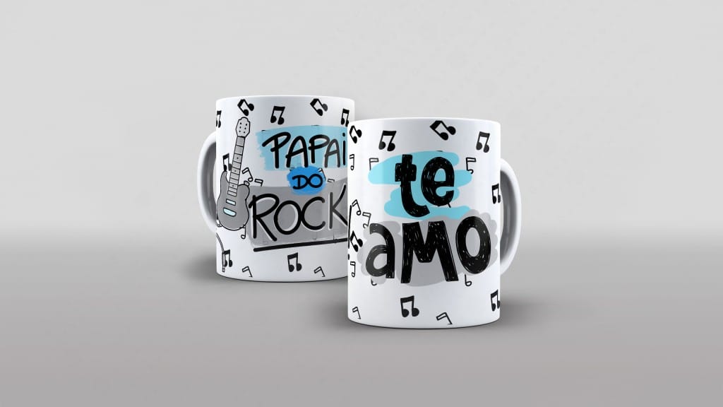 ARTE PARA CANECA PAPAI DO ROCK - TE AMO-2551