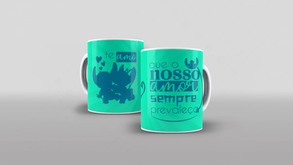 ARTE PARA CANECA - QUE O NOSSO AMOR PREVALEÇA - STITCH-2931