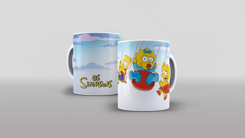 ARTE PARA CANECA MAGGIE LISA BART BALANÇO - OS SIMPSONS-3011