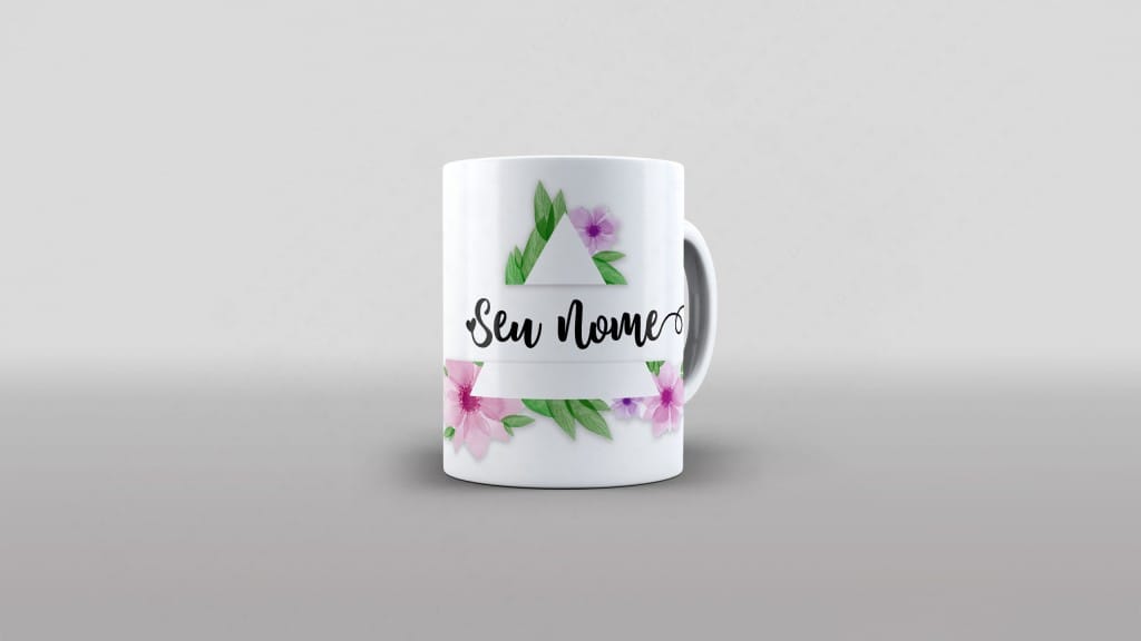 ARTE PARA CANECA TRIANGULO DE FLORES-3226