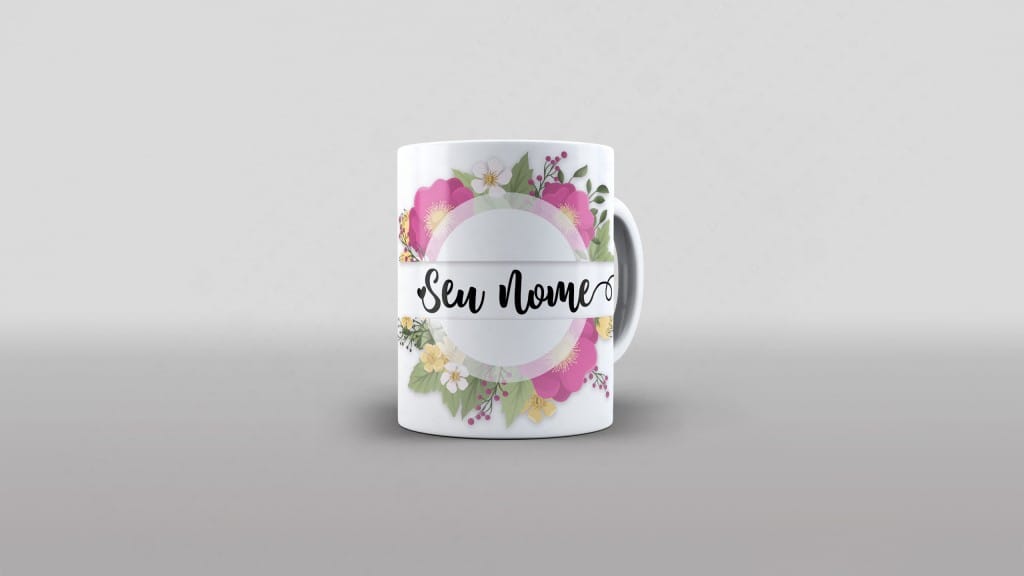 ARTE PARA CANECA CIRCULO DE FLORES-3228
