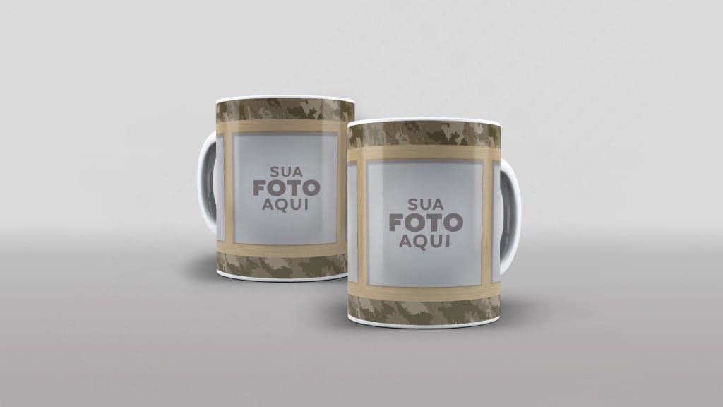 ARTE PARA CANECA CAMUFLADA MARROM-3240