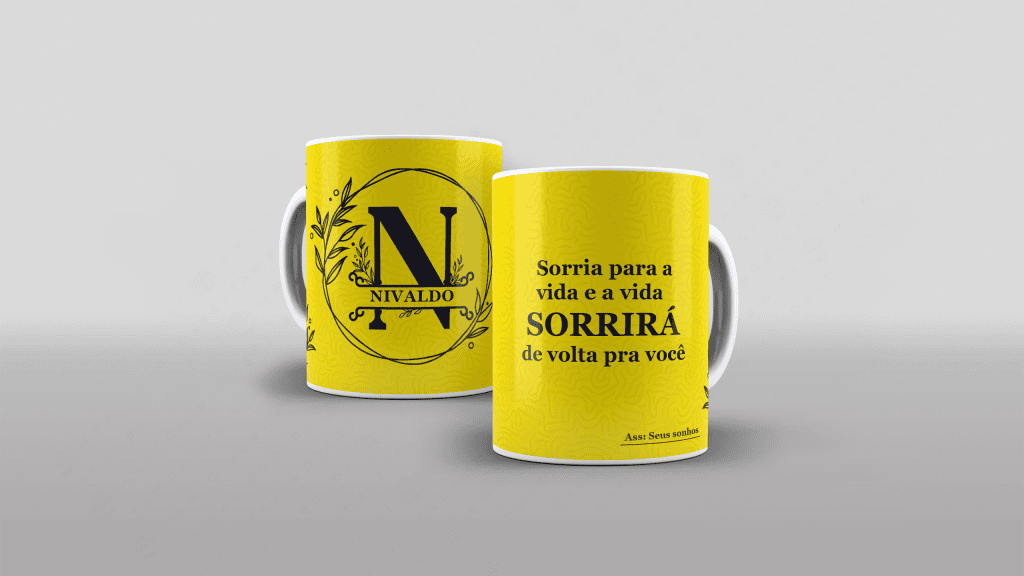 ARTE PARA CANECA COM NOME - SORRIA PARA A VIDA, E A VIDA...-3264
