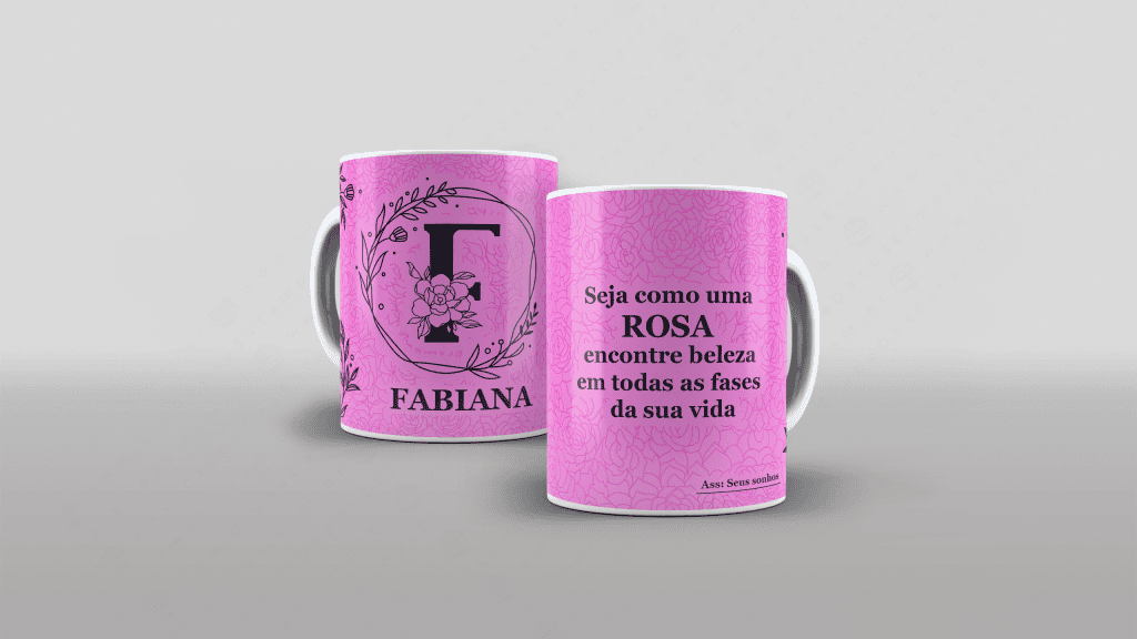 ARTE PARA CANECA COM NOME - SEJA COMO UMA ROSA, ENCONTRE BELEZA EM TODAS AS FASES DA SUA JO-3282
