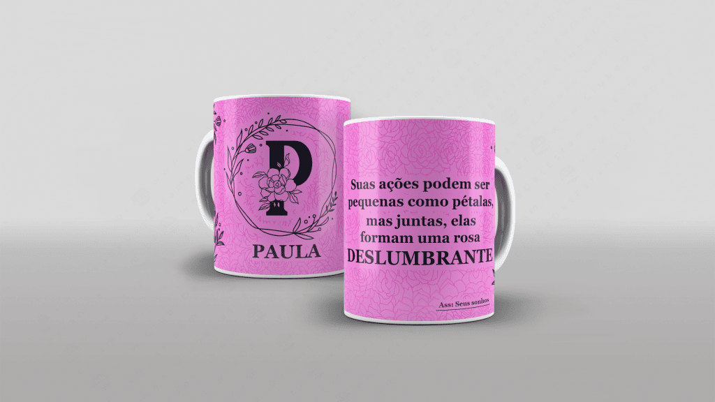 ARTE PARA CANECA COM NOME - SUAS AÇÕES PODEM SER PEQUENAS COMO PÉTALAS...-3292