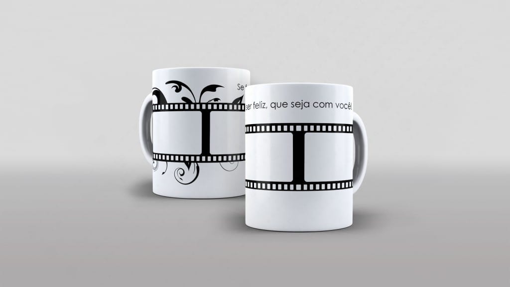 ARTE CANECA - MOLDURA ( SE FOR PARA SER FELIZ, QUE SEJA COM VOCÊ-3376