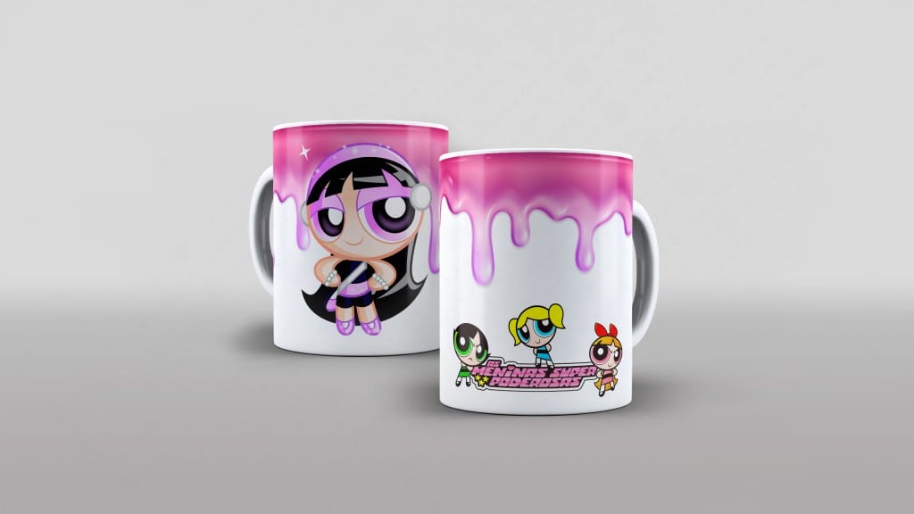 ARTE PARA CANECA BRILHINHO - MENINAS SUPER PODEROSAS-3546