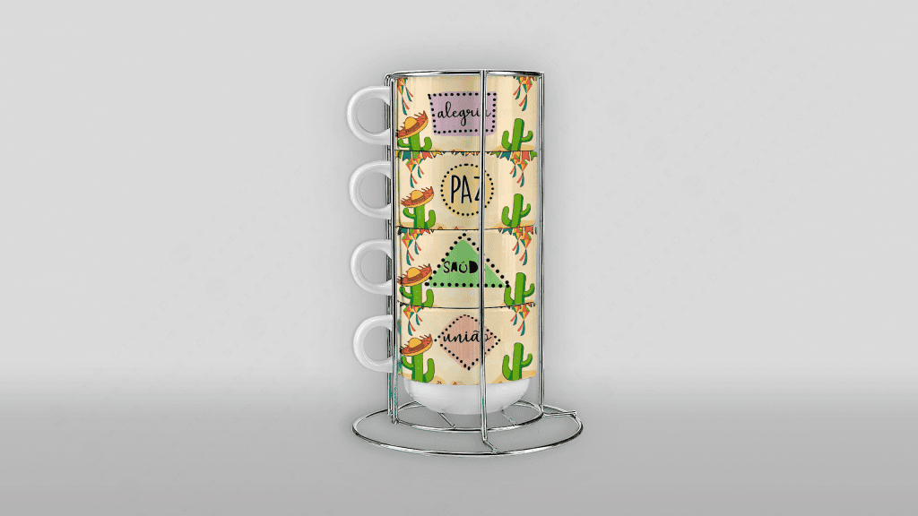 ARTE PARA TORRE DE CANECAS/XÍCARAS - VIVA SÃO JOÃO - ALEGRIA, PAZ, SAÚDE, UNIÃO...-3604