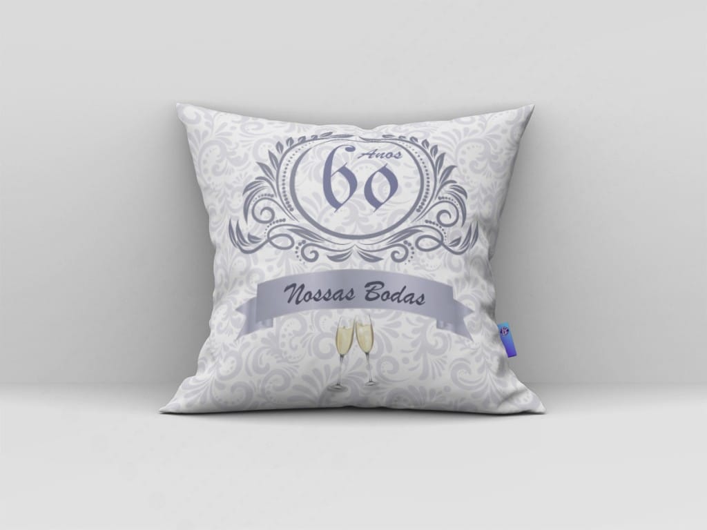 ARTE PARA ALMOFADA - BODAS DE DIAMANTE - 60 ANOS-3631