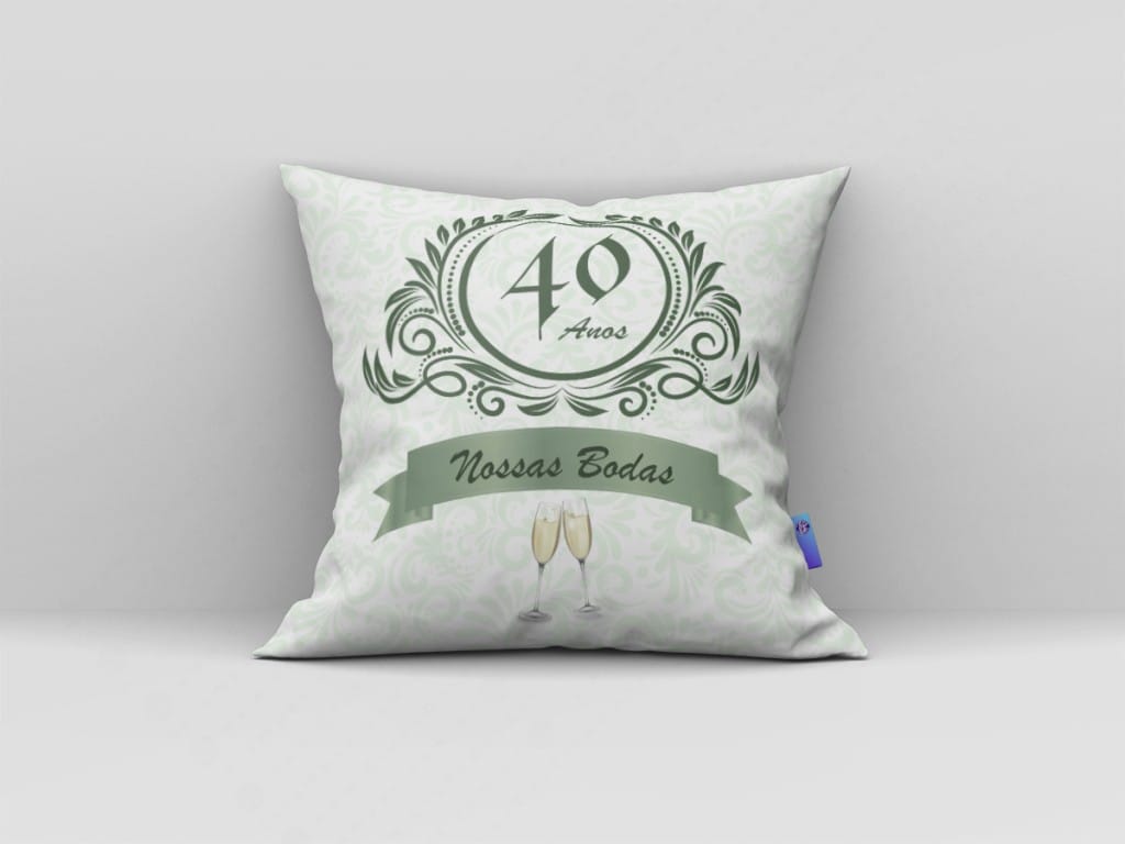 ARTE PARA ALMOFADA - BODAS DE ESMERALDA - 40 ANOS-3636