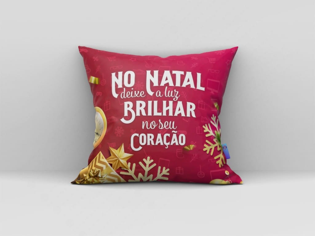 ARTE PARA ALMOFADA - NO NATAL DEIXE A LUZ BRILHAR NO SEU CORAÇÃO-3671