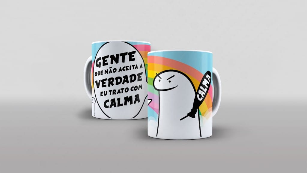 ARTE FLORK GENTE QUE ACEITA A VERDADE EU TRATO COM CALMA ESTAMPA PARA CANECA - CLUBE DAS ES-3684