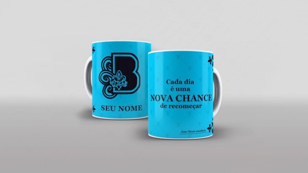 ARTE PARA CANECA - ALFABETO NOVEMBRO AZUL LETRA B-3687