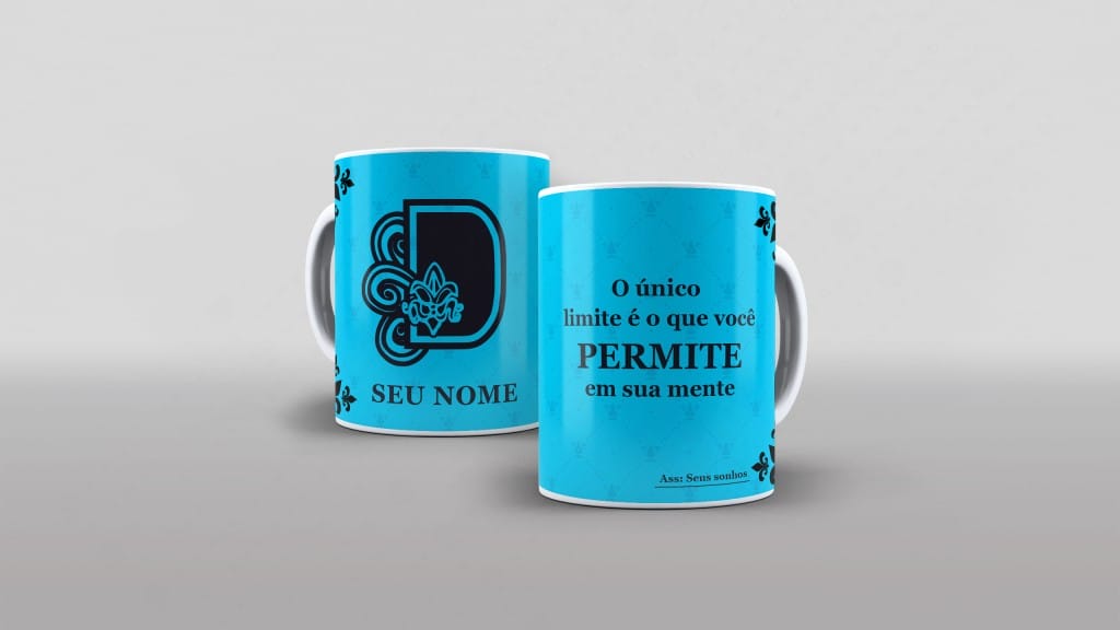 ARTE PARA CANECA - ALFABETO NOVEMBRO AZUL LETRA D-3689