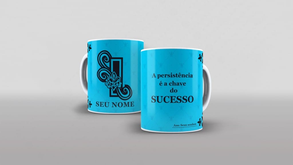 ARTE PARA CANECA - ALFABETO NOVEMBRO AZUL LETRA I-3694
