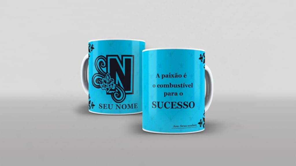 ARTE PARA CANECA - ALFABETO NOVEMBRO AZUL LETRA N-3699