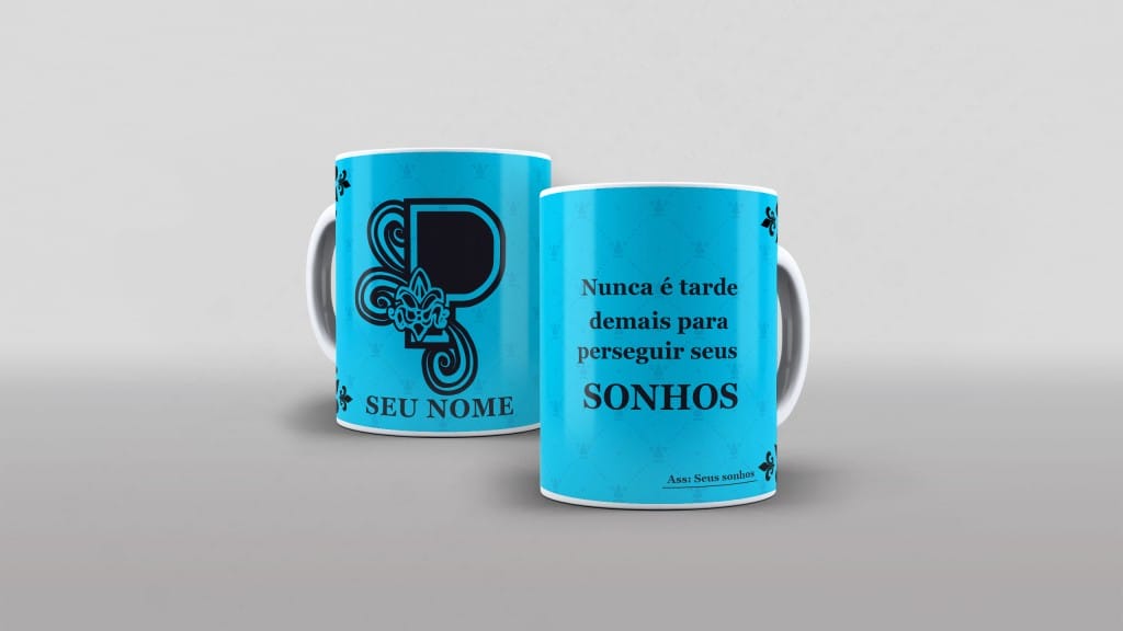 ARTE PARA CANECA - ALFABETO NOVEMBRO AZUL LETRA P-3701