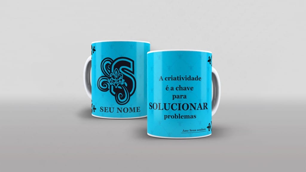 ARTE PARA CANECA - ALFABETO NOVEMBRO AZUL LETRA S-3704