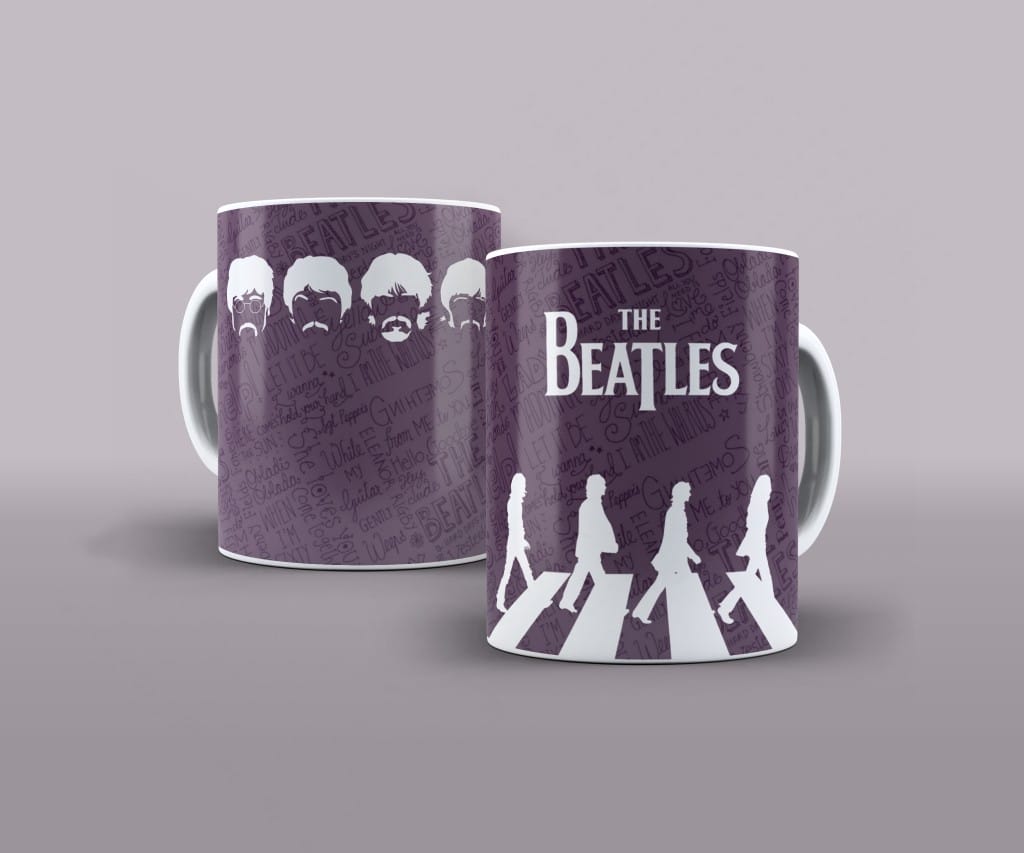ARTE PARA CANECA THE BEATLES ROXA-3732