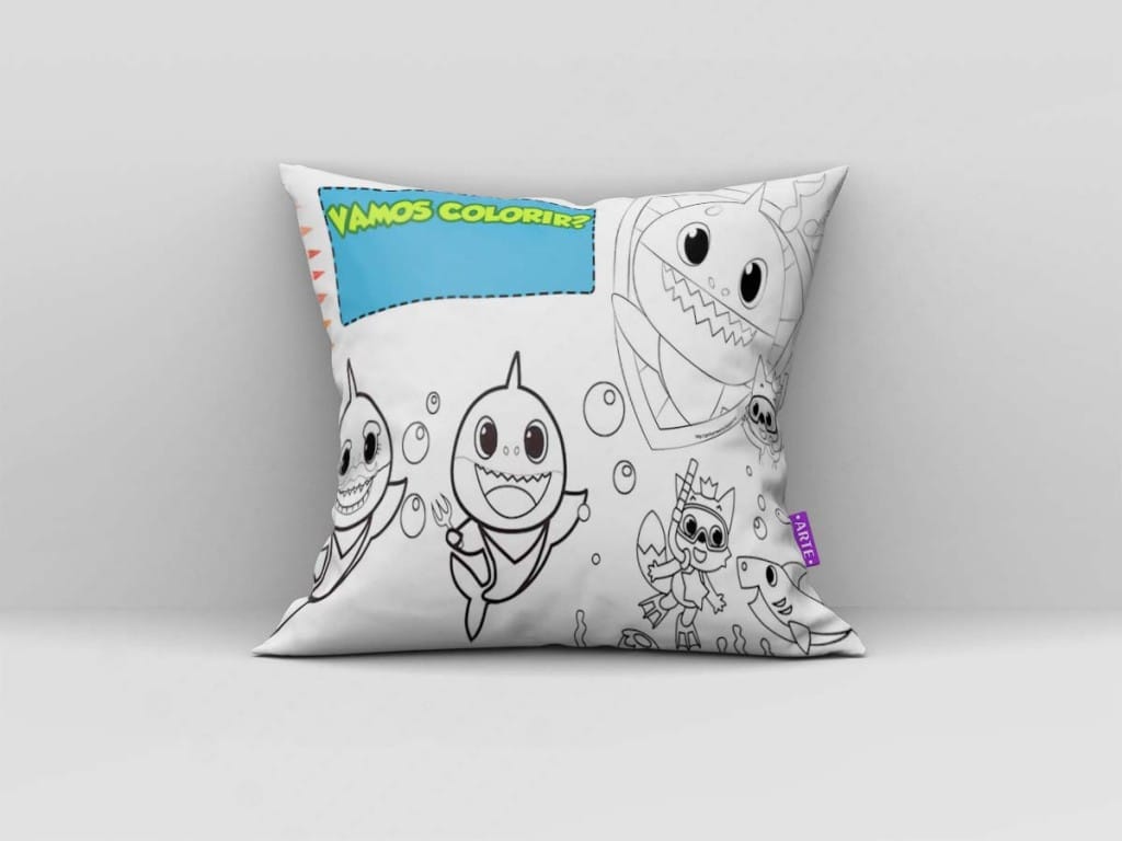 ARTE PARA ALMOFADA VAMOS COLORIR - BABY SHARK-3904