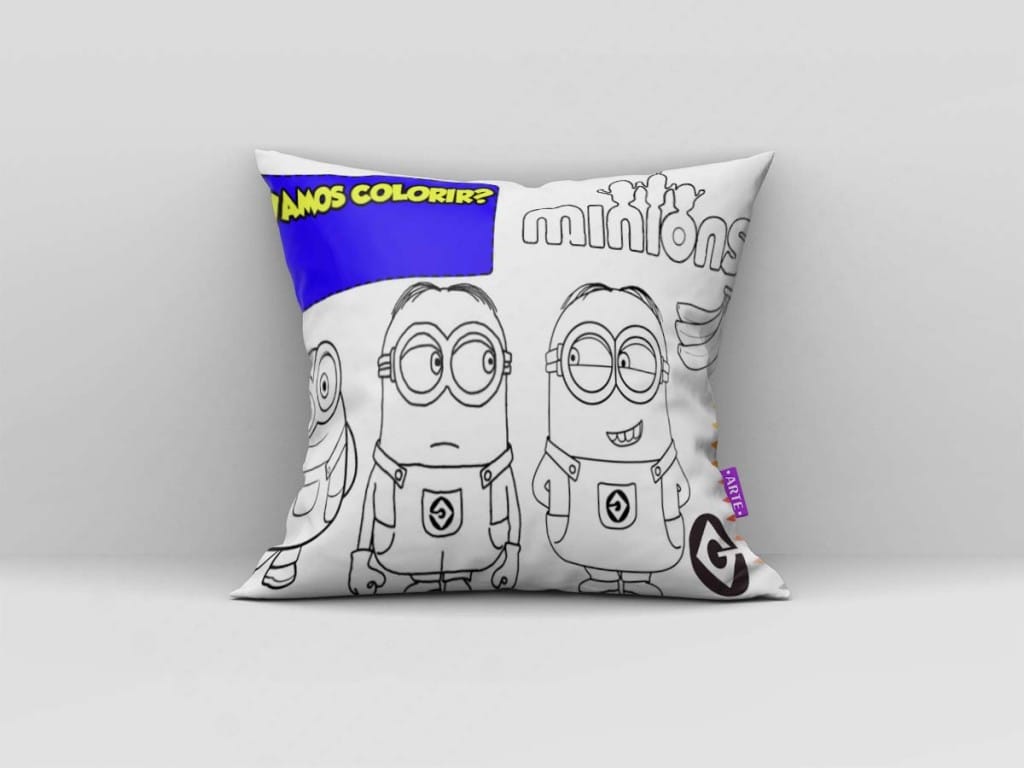 ARTE PARA ALMOFADA VAMOS COLORIR - MINIONS-3916