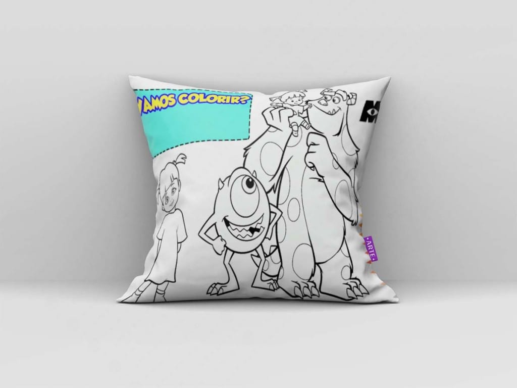 ARTE PARA ALMOFADA VAMOS COLORIR - MONSTROS SA-3919