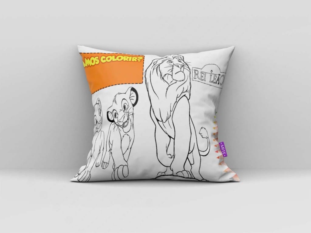 ARTE PARA ALMOFADA VAMOS COLORIR - REI LEÃO-3924