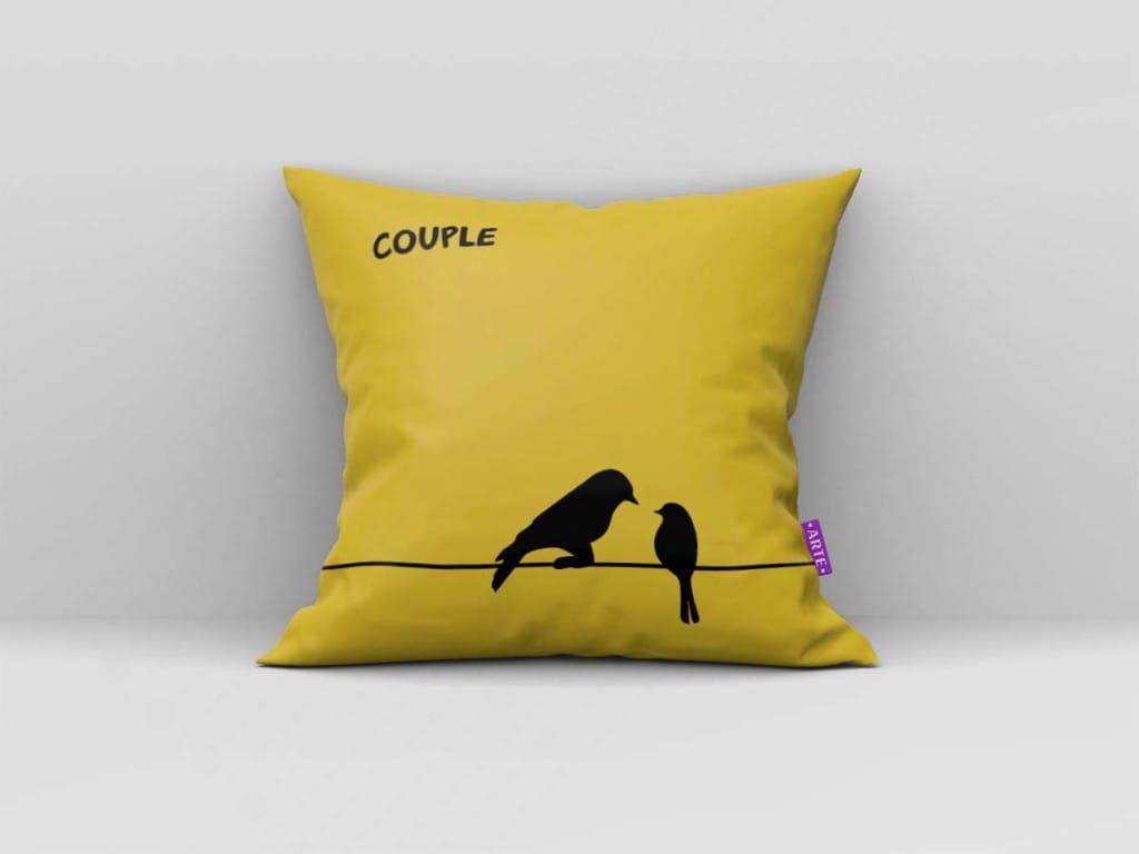 ARTE PARA ALMOFADA DECORATIVA - COUPLE - PÁSSAROS-3990