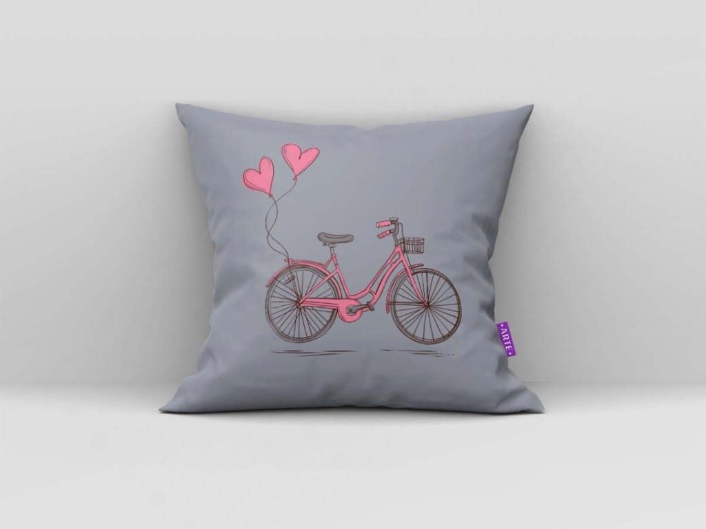 ARTE PARA ALMOFADA - KIT GRATIDÃO GEOMÉTRICAS CINZA - BIKE ROSA-4101