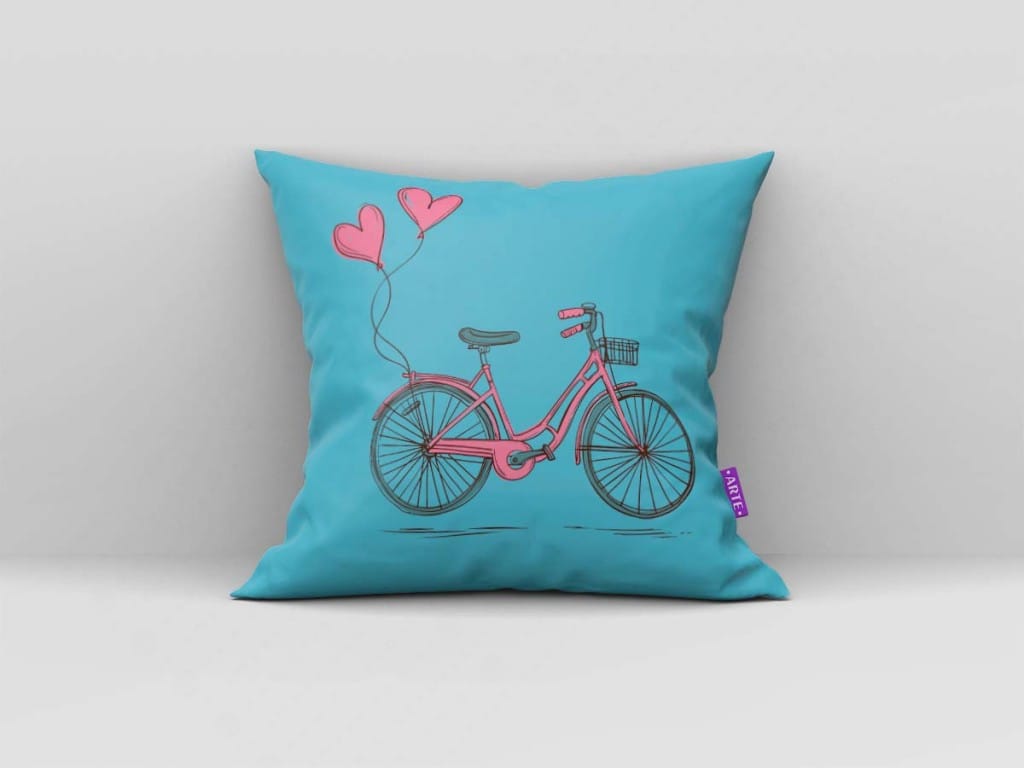 ARTE PARA ALMOFADA - KIT VINTAGE - BIKE ROSA-4112