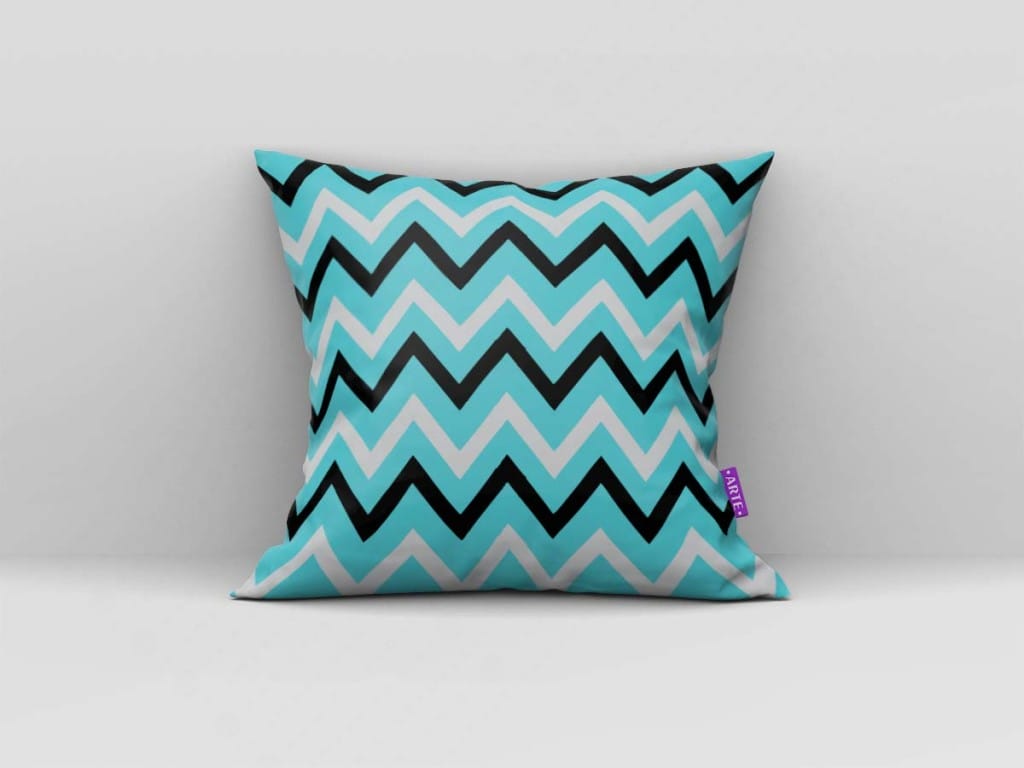 ARTE PARA ALMOFADA - KIT HOME SWEET HOME GEOMÉTRICAS PRETO E TURQUESA-4205