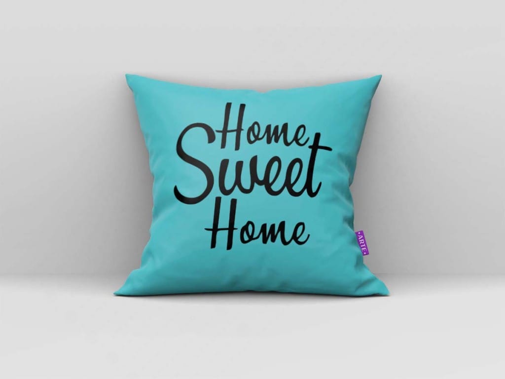 ARTE PARA ALMOFADA - KIT HOME SWEET HOME GEOMÉTRICAS PRETO E TURQUESA-4207