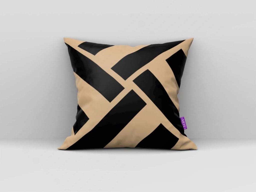 ARTE PARA ALMOFADA - KIT GEOMÉTRICAS PRETO E BEGE-4211