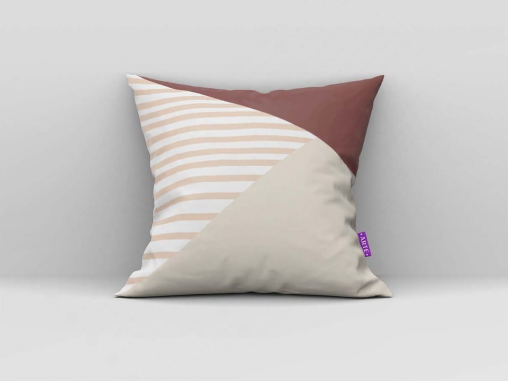 ARTE PARA ALMOFADA - KIT GEOMÉTRICAS MODERNA MARROM E BRANCO-4273
