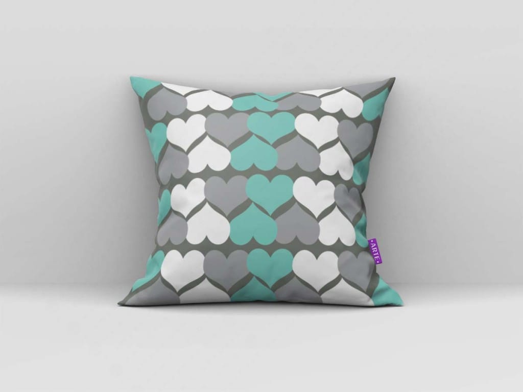 ARTE PARA ALMOFADA CORAÇÕES - KIT LAR É ONDE SEU CORAÇÃO ESTÁ CINZA VERDE E BRANCO-4312