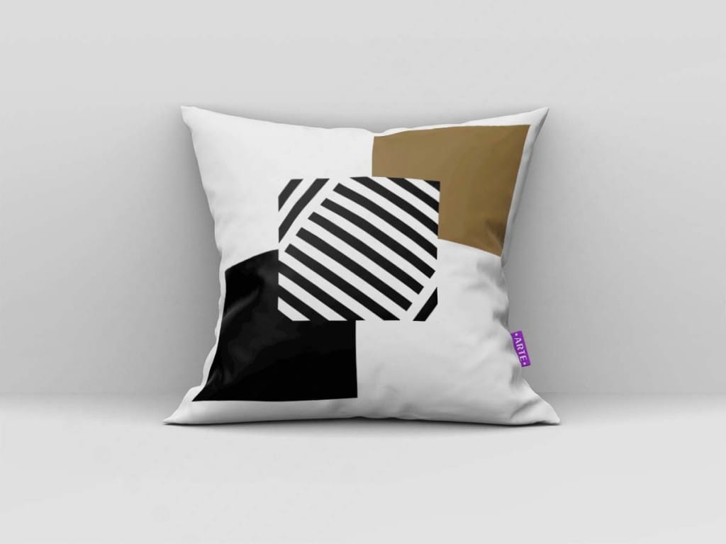 ARTE PARA ALMOFADA - KIT GEOMÉTRICAS MARROM E PRETO-4331