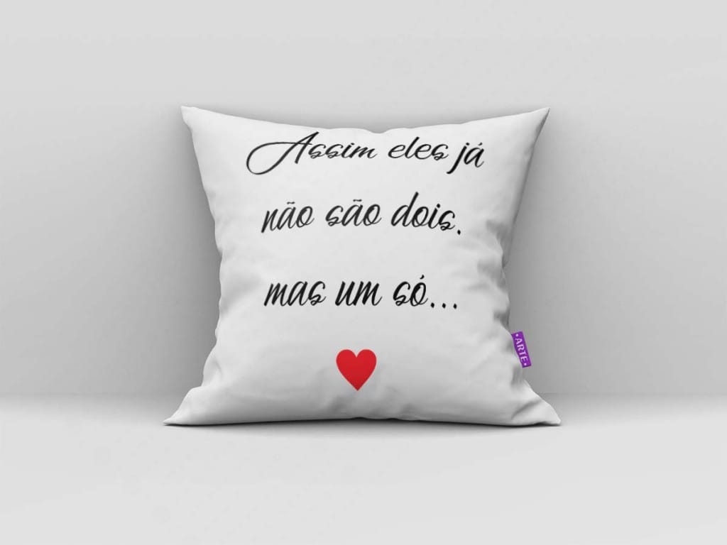 ARTE PARA ALMOFADA ASSIM ELES JÁ NÃO SÃO DOIS, MAS UM SÓ - KIT O QUE DEUS UNIU NINGUÉM SEPA-4351
