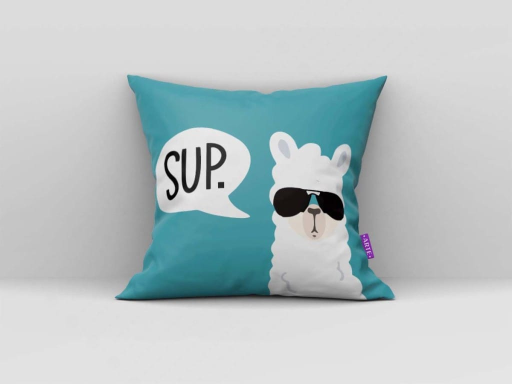 ARTE PARA ALMOFADA SUP - KIT LHAMA BLUE-4464